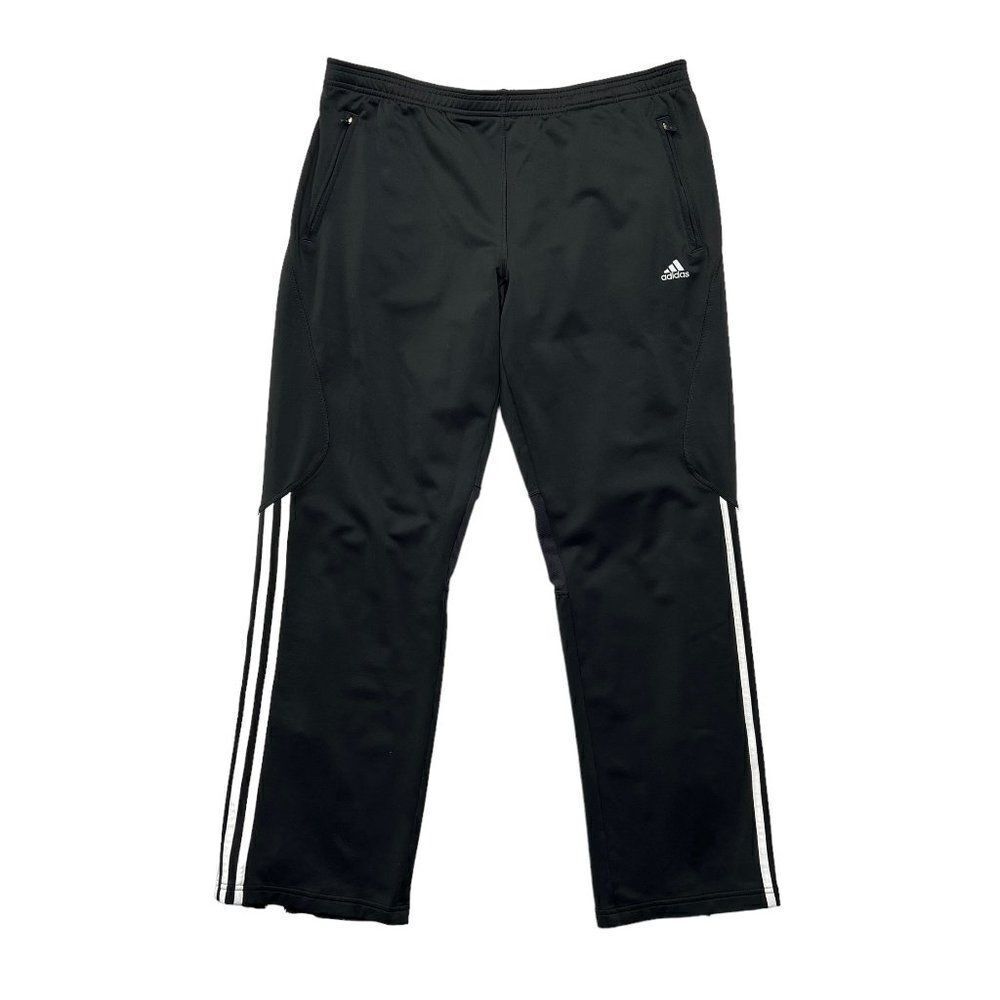 Adidas Sweatpants Men's Size Large Black Clima365 ClimaCool 3 Stripe Track Pants